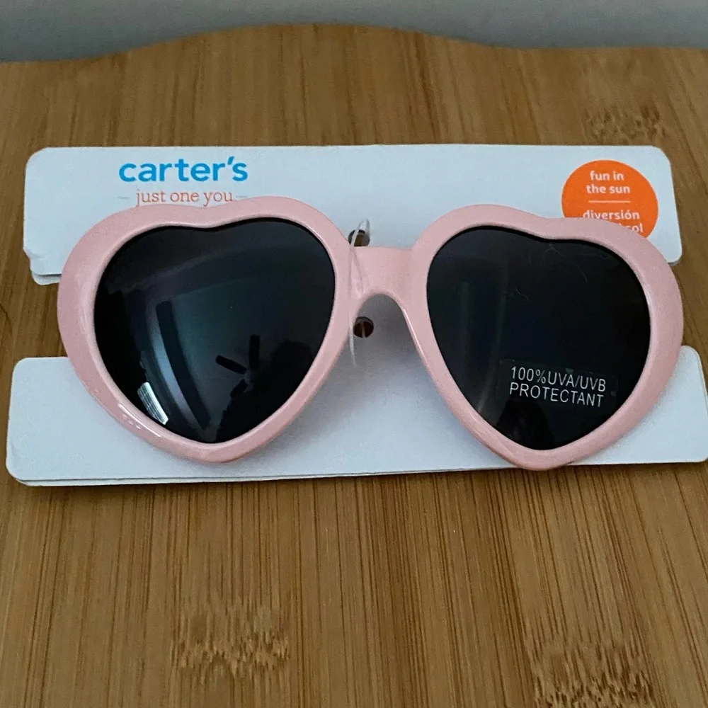 NWT Carter’s Just One You Toddler Girl's Pink Heart Sunglasses 100% UVA/UVB NEW